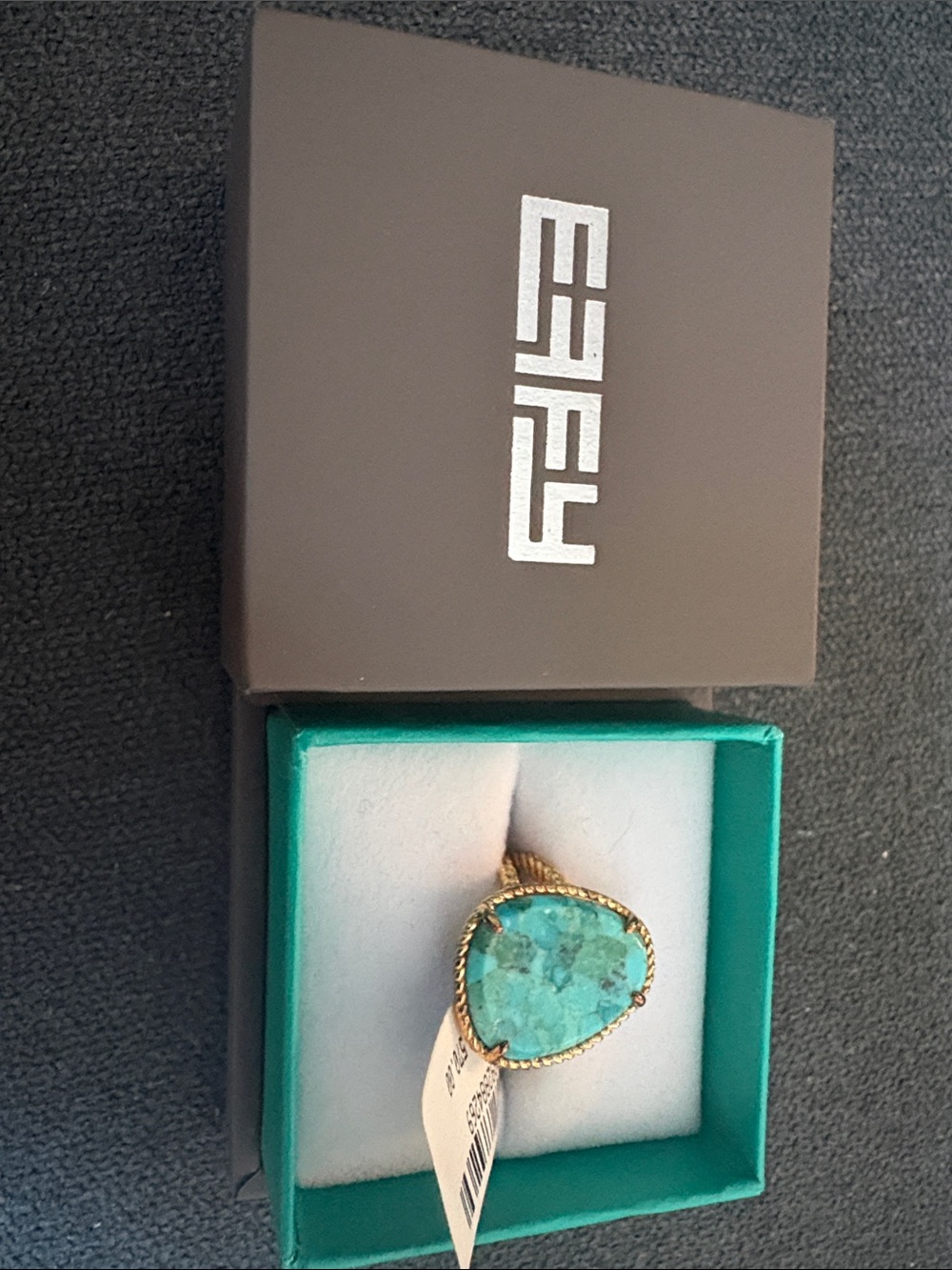 Effy Gold-Tone Turquoise Teardrop Ring - Picture 4 of 4